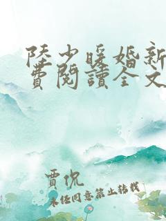 陆少暖婚新妻免费阅读全文无弹窗