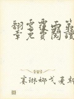 翻云覆雨第26章免费阅读全文