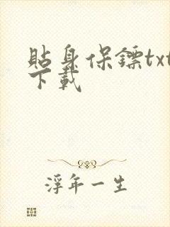 贴身保镖txt下载