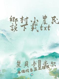 乡村小农民 小说下载txt