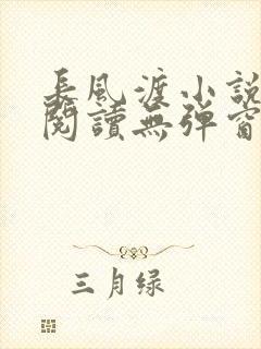 长风渡小说免费阅读无弹窗