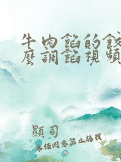 牛肉馅的饺子怎么调馅视频