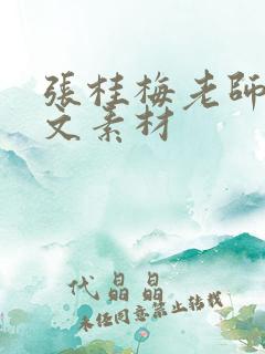 张桂梅老师的作文素材