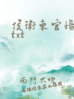 侯卫东官场笔记txt