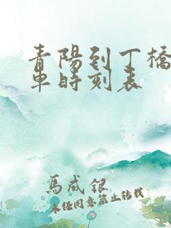 青阳到丁桥公交车时刻表