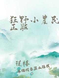 狂野小农民小说正版