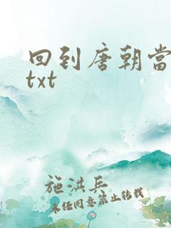 回到唐朝当皇帝txt