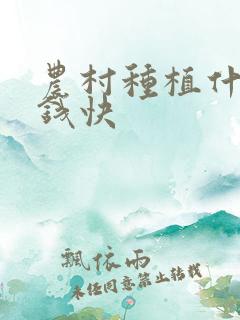 农村种植什么挣钱快