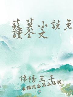 苏莫小说免费阅读全文