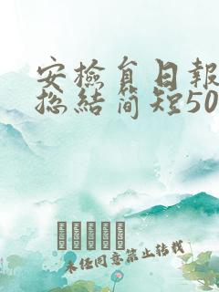 安检员日报工作总结简短50字