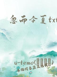 忽而今夏txt