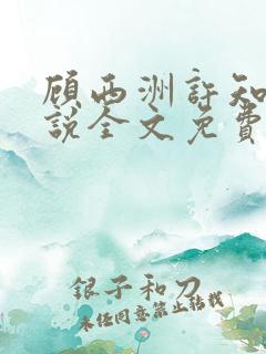顾西洲许知意小说全文免费阅读
