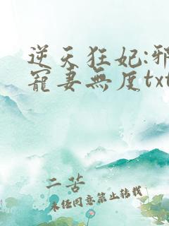 逆天狂妃:邪王宠妻无度txt