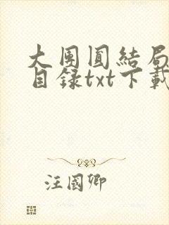大团圆结局全文目录txt下载
