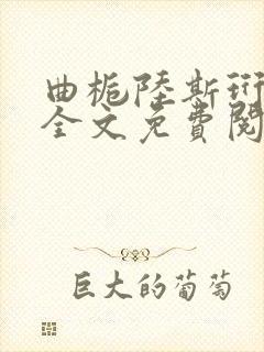 曲栀陆斯珩小说全文免费阅读