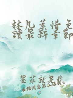 林凡叶惜免费阅读最新章节