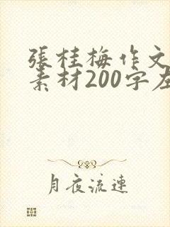 张桂梅作文写作素材200字左右