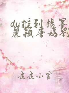 du推到杨幂赵丽颖唐嫣刘诗诗郑爽