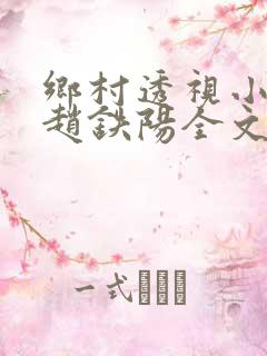 乡村透视小神医赵铁阳全文阅读