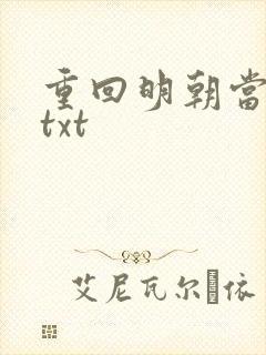 重回明朝当皇帝txt