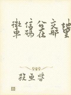 微信公交地铁乘车码在哪里