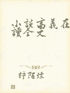 小说高义在线阅读全文