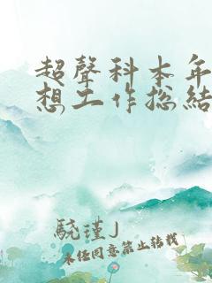 超声科本年度思想工作总结