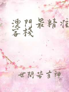 澳门最精准龙门客栈