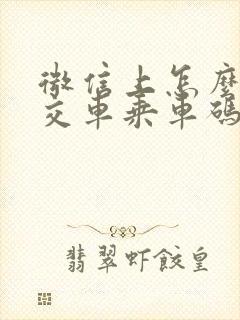 微信上怎么弄公交车乘车码