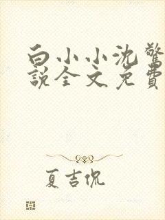 白小小沈惊觉小说全文免费阅读