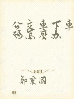 公交车下车没扫码怎么办
