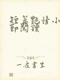 短篇艳情小说分节阅读