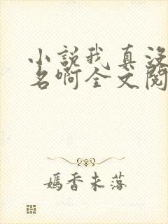 小说我真没想出名啊全文阅读