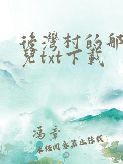 后湾村的那些事儿txt下载