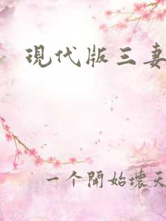 现代版三妻四妾