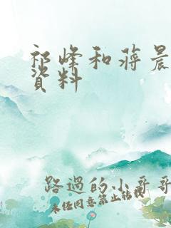 祁峰和蒋晨个人资料