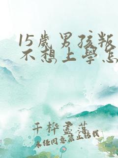 15岁男孩叛逆不想上学怎么办