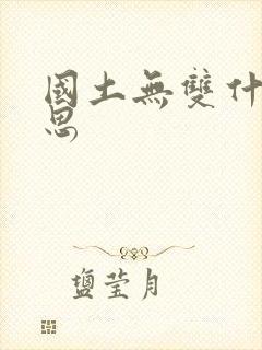 国土无双什么意思