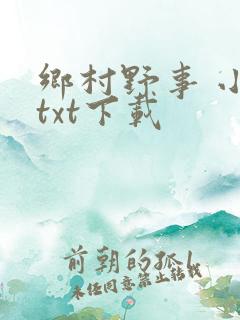 乡村野事 小说txt下载