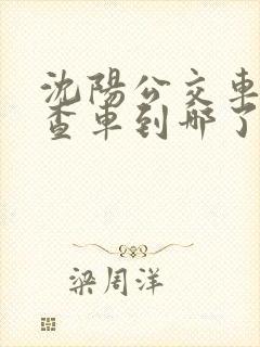 沈阳公交车怎么查车到哪了