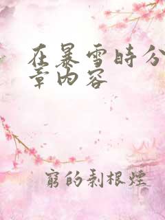 在暴雪时分54章内容