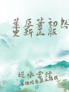 叶辰萧初然最快更新正版