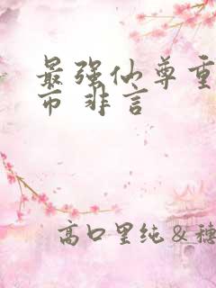 最强仙尊重生都市 非言