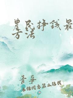 农民挣钱最快的方法