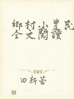 乡村小农民小说全文阅读