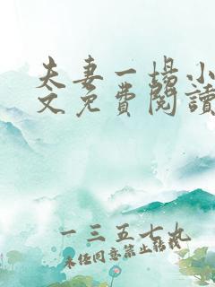 夫妻一场小说全文免费阅读