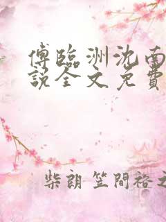 傅临洲沈南意小说全文免费阅读