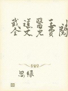 武道医王 小说全文免费阅读