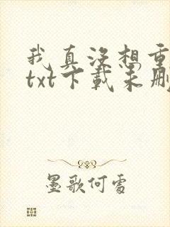 我真没想重生啊txt下载未删减