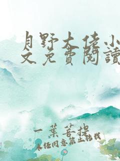 月野大佬小说全文免费阅读最新章节